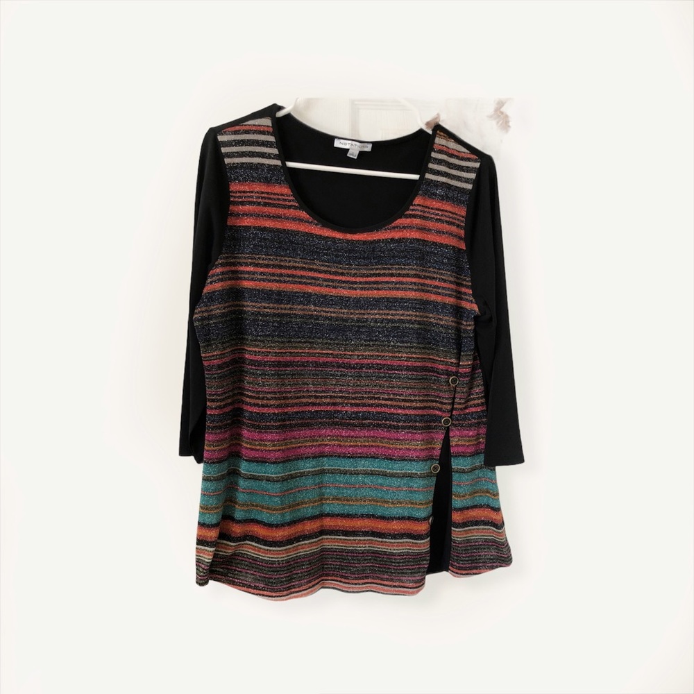 NOTACIONS Women’s shirt tunic Long Sleeve‎ Sz L
